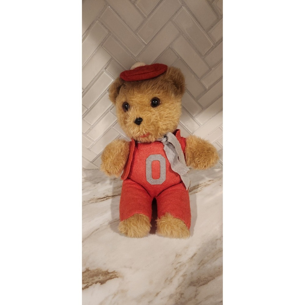 Vintage Telemarks Ohio State Teddy Bear Plush With Shirt, Vest,Scarf & Hat